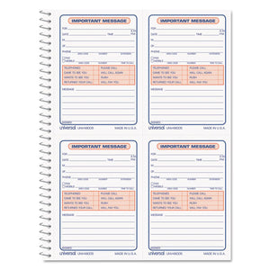 Wirebound Message Books, 5.5 X 3.19, Two-part Carbonless, 200-set Book