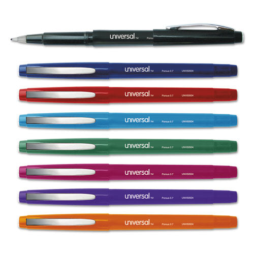 Stick Porous Point Pen, Medium 0.7mm, Assorted Ink-barrel, 8-pack