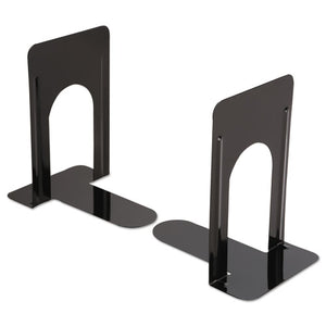 Economy Bookends, Nonskid, 5 7-8 X 8 1-4 X 9, Heavy Gauge Steel, Black