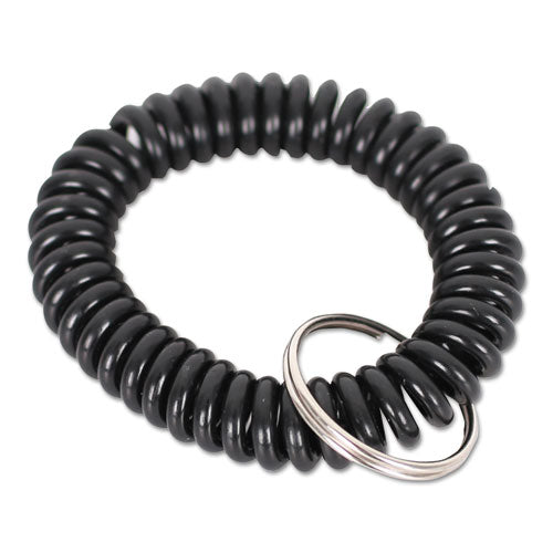 Wrist Coil Plus Key Ring, Plastic, Black, 6-pack