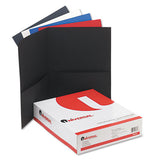 Two-pocket Portfolio, Embossed Leather Grain Paper, Assorted Colors, 25-box