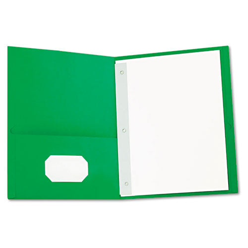Two-pocket Portfolios With Tang Fasteners, 11 X 8 1-2, Green, 25-box