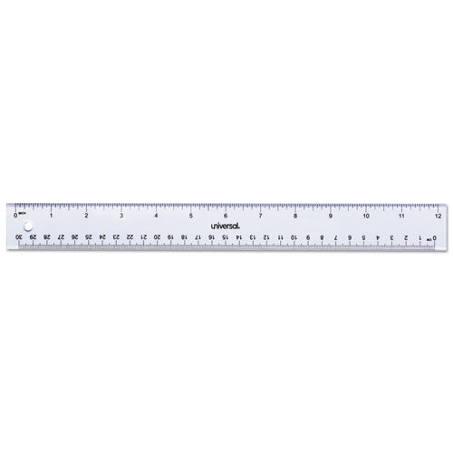 Clear Plastic Ruler, Standard-metric, 12