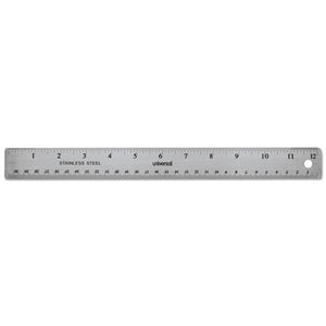 Stainless Steel Ruler W-cork Back And Hanging Hole, 12", Silver