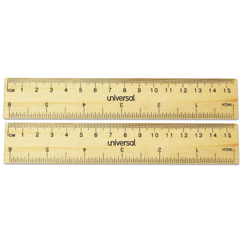 Flat Wood Ruler, Standard-metric, 6