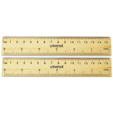 Flat Wood Ruler, Standard-metric, 6"