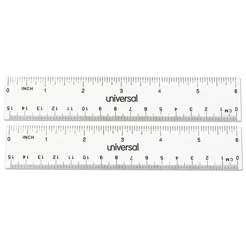 Clear Plastic Ruler, Standard-metric, 6