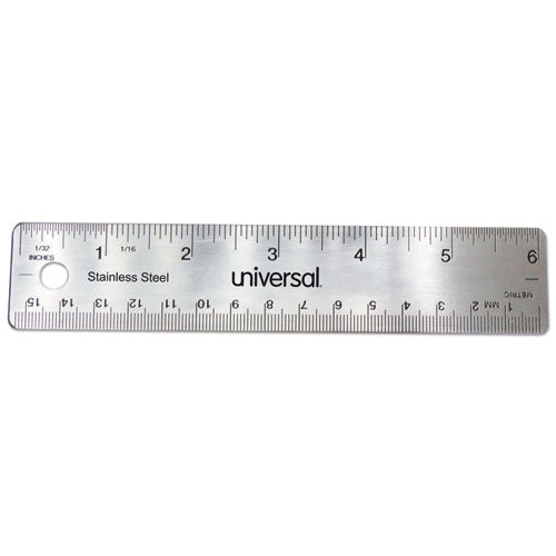 Stainless Steel Ruler, Standard-metric, 6
