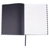 Casebound Hardcover Notebook, Wide-legal Rule, Blue-hex Pattern, 10.25 X 7.68, 150 Sheets