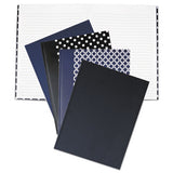 Casebound Hardcover Notebook, Wide-legal Rule, Blue-hex Pattern, 10.25 X 7.68, 150 Sheets