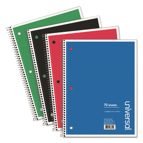 Wirebound Notebook, 1 Subject, Medium-college Rule, Assorted Color Covers, 10.5 X 8, 70 Sheets, 4-pack