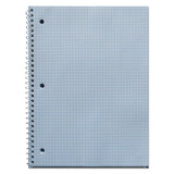 Wirebound Notebook, 4 Sq-in Quadrille Rule, 10.5 X 8, White, 70 Sheets