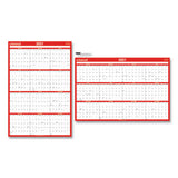 Erasable Wall Calendar, 24 X 36, White-red, 2021