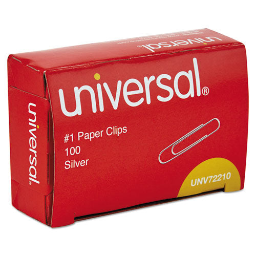 Paper Clips, Small (no. 1), Silver, 100 Clips-box, 10 Boxes-pack, 12 Packs-carton
