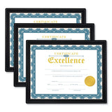 Document Frames, Plastic, 8 1-2 X 10 Insert, Black-gold, 3-pack