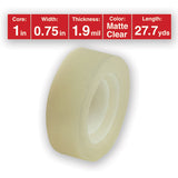 Invisible Tape, 1" Core, 0.75" X 83.33 Ft, Clear, 6-pack