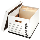 Medium-duty Lift-off Lid Boxes, Letter-legal Files, 12" X 15" X 10", White, 12-carton