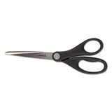 Stainless Steel Office Scissors, 8.5" Long, 3.75" Cut Length, Black Offset Handle
