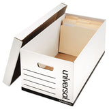 Medium-duty Easy Assembly Storage Box, Letter Files, White, 12-carton