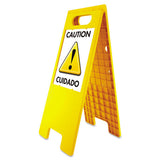Floor Tent Sign, Doublesided, Plastic, 10 1-2" X 25 1-2", Yellow