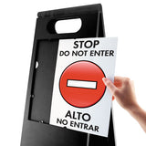 Floor Tent Sign, Doublesided, Plastic, 10 1-2" X 25 1-2", Black