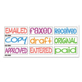 Stack Stamp, Emailed, Faxed, Received, 1 13-16 X 5-8, Assorted Fluorescent Ink