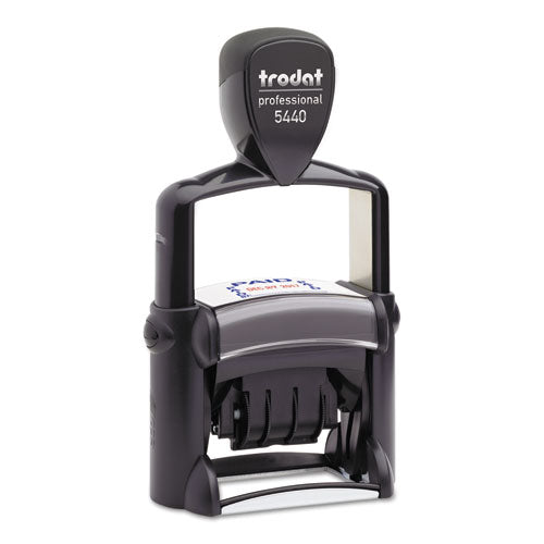 Trodat Professional 5-in-1 Date Stamp, Self-inking, 1.13 X 2, Blue-red