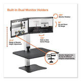 Dc450 High Rise Electric Dual Monitor Standing Desk Workstation, 28w X 23d X 20.25h, Black-aluminum