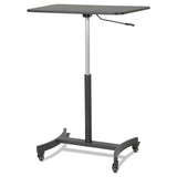 High Rise Mobile Adjustable Sit-stand Workstation, 30.75w X 22d X 44h, Black