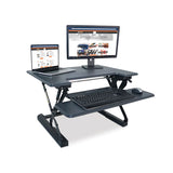 High Rise Height Adjustable Standing Desk With Keyboard Tray, 31w X 31.25d X 20h, Gray-black