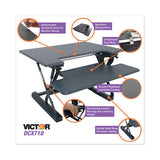 High Rise Height Adjustable Standing Desk With Keyboard Tray, 31w X 31.25d X 20h, Gray-black