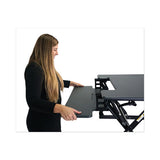 High Rise Height Adjustable Standing Desk With Keyboard Tray, 36w X 31.25d X 20h, Gray-black