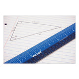 Easy Read Stainless Steel Ruler, Standard-metric, 12", Blue