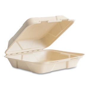 Nourish Molded Fiber Takeout Container, 9 X 10 X 2, Natural, Sugarcane, 200/carton