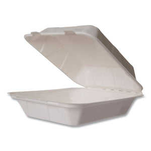 Nourish Molded Fiber Takeout Containers, 8 X 9 X 2, White, Sugarcane, 200/carton