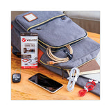 Portable Cord Ties, (2) 3" X 0.25"- (2) 5" X 0.38"- (2) 7" X 0.5", Black-gray-white, 6-pack