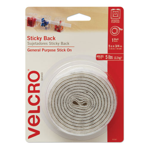Sticky-back Fasteners With Dispenser, Removable Adhesive, 0.75