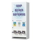 Coin-operated Soap Vender, 3-column, 16.25" X 37.75" X 9.5", White-blue