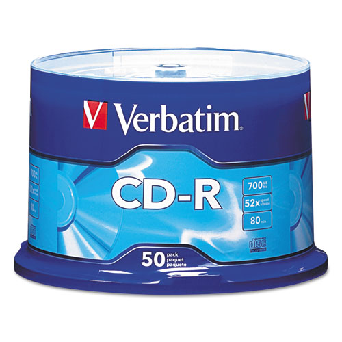 Cd-r Discs, 700mb-80min, 52x, Spindle, Silver, 50-pack