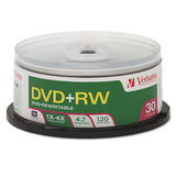 Dvd+rw Discs, 4.7gb, 4x, Spindle, 30-pack