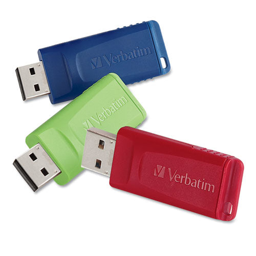 Store 'n' Go Usb Flash Drive, 16 Gb, Assorted Colors, 3-pack