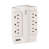 6 Outlet Swivel Surge Protector, 6 Outlets, 1200 Joules, White