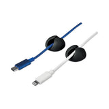 One Channel Cable Holder, 1" X 1", Black, 6-pack