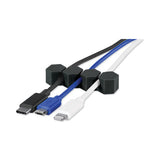 Three Channel Cable Holder, 2" X 2", Black, 4-pack