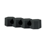 Three Channel Cable Holder, 2" X 2", Black, 4-pack