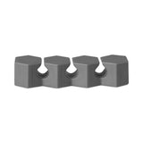 Three Channel Cable Holder, 2" X 2", Gray, 4-pack