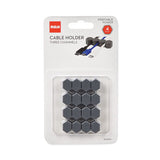 Three Channel Cable Holder, 2" X 2", Gray, 4-pack
