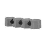 Three Channel Cable Holder, 2" X 2", Gray, 4-pack