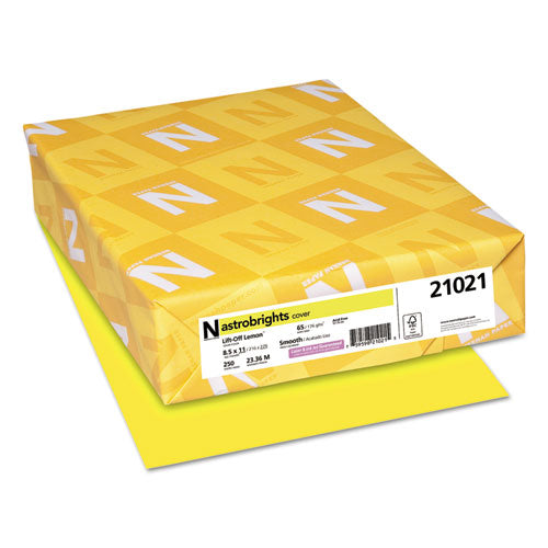 Color Cardstock, 65 Lb, 8.5 X 11, Lift-off Lemon, 250-pack