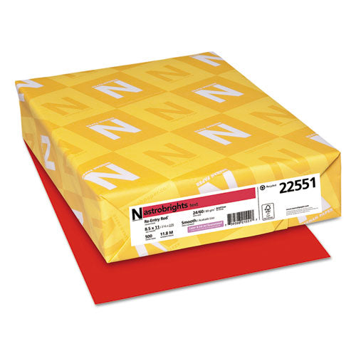 Color Paper, 24 Lb, 8.5 X 11, Re-entry Red, 500-ream